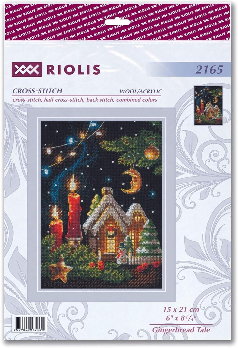 Riolis - Gingerbread Tale 2165, Christmas Cross Stitch Kits 6" x8¼, Cross Stitch for Beginners & Advanced, Crossstitch Kits for Adults, Counted Stitching Kits, Embroidery Kit Christmas - Image 2